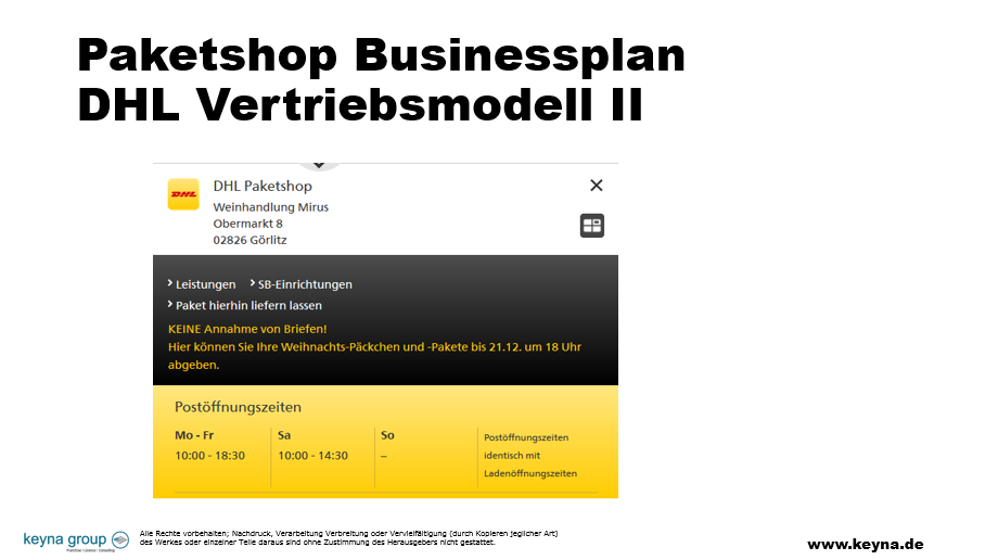Businessplan Paketshop, Businessplan Paketshop